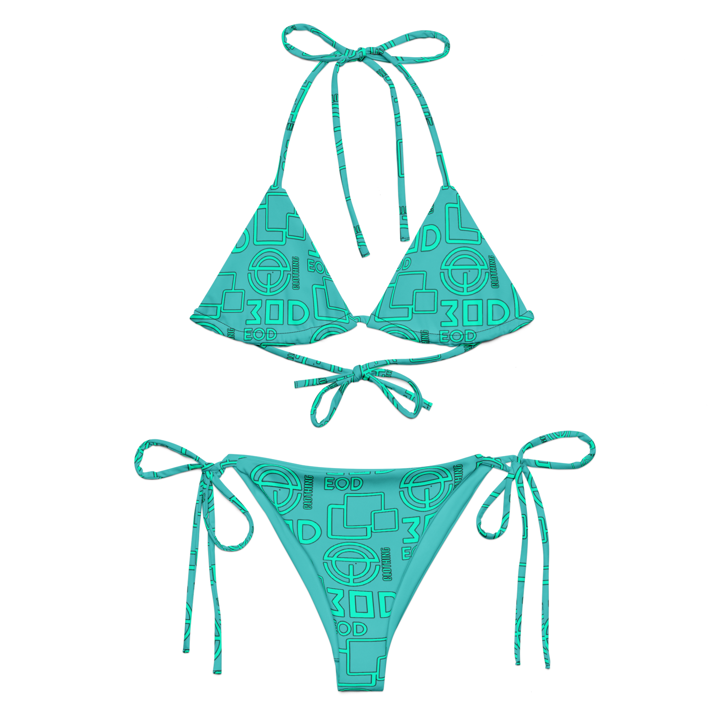 EOD Stacked String Bikini in Turquoise