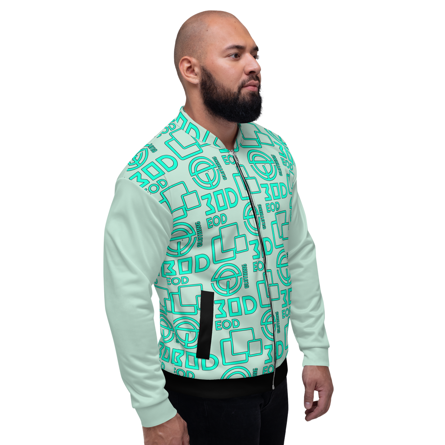 EOD Stacked Unisex Bomber Jacket in Teal